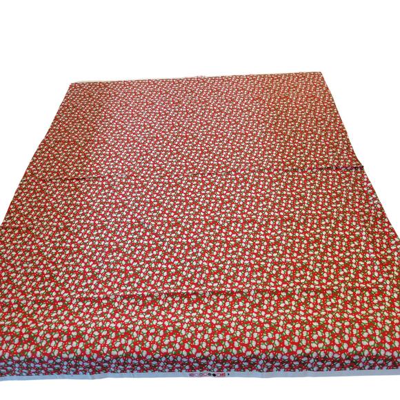Cotton Fabric 1 Yd x 44" Snowmen Red Holiday Quilting Sewing Winter Holiday - Picture 9 of 10